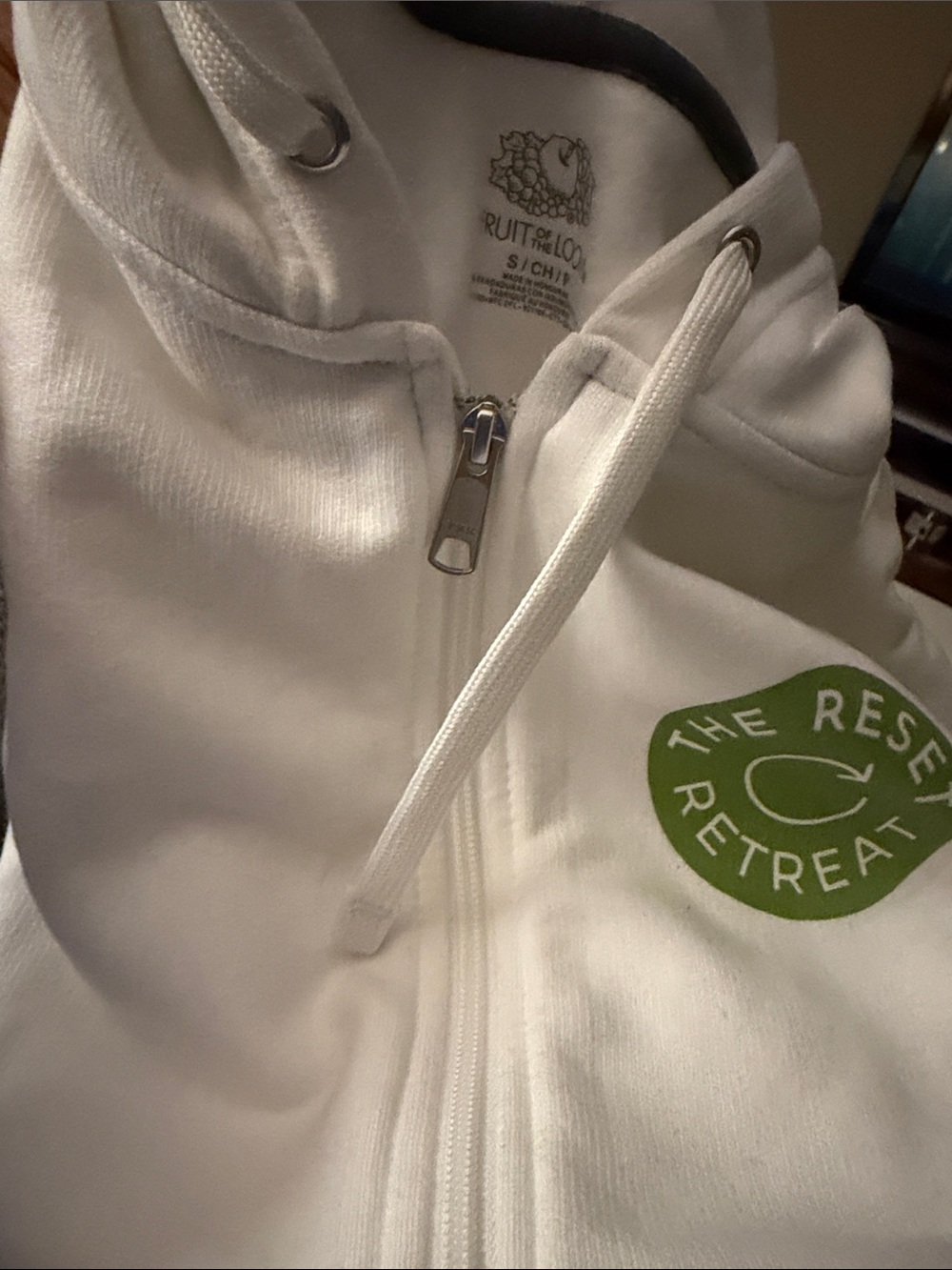 NWOT white Hoody with Zip Up
